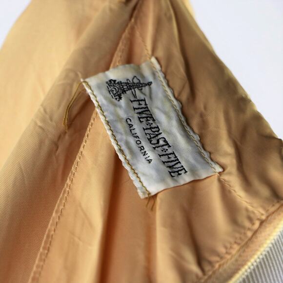 Vintage 1960s Gold-Silver Long Sleeved Dress with Button Detailing Medium - Picture 9 of 10